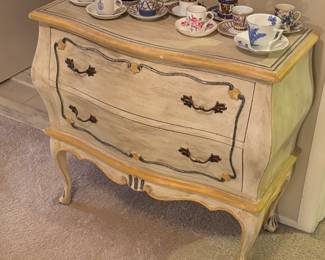 Bombay style dresser, tea cups
