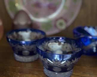 Cobalt blue candle holders