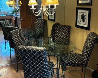 Glass top table with 4 matching chairs