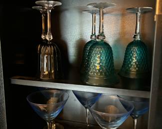 Stemware, martini glasses