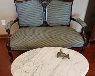 Loveseat / marble top table