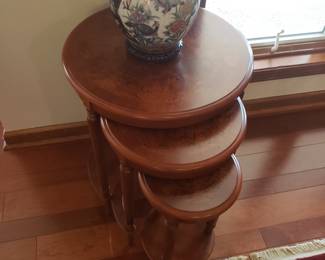 Burlwood nesting tables