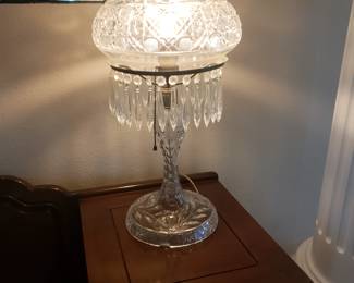 Antiquecut glass lamp