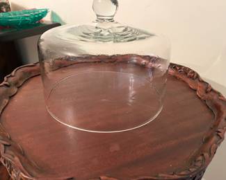 Etched glass cake dome