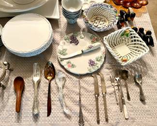 Various serving flatware