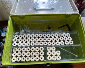 Interior of sewing case