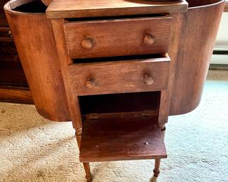 Close up of sewing table