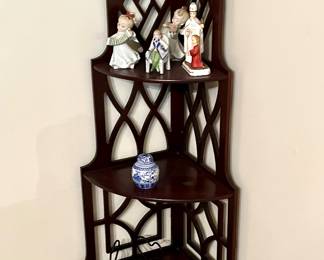 Corner display shelves