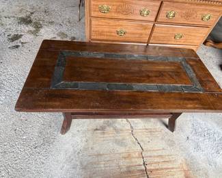 Coffee table with slate inlay