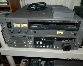 vintage Sony Betacams with camcorders