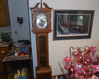 Do-it-yourself kit grandfather clock, One of four Terry Redlin prints.