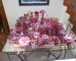 Cranberry Fenton glass collection