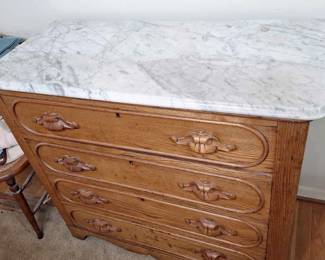 Marble Top Wooden Dresser