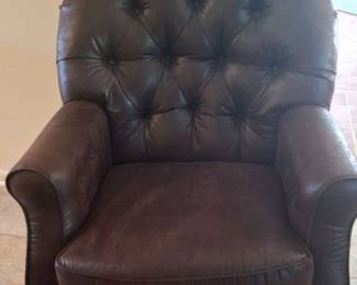 Faux Leather Brown Chair