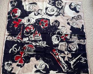 CHANEL Large Silk Scarf
