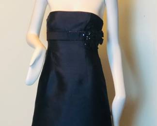 Valentino Navy Silk Strapless Cocktail - sz: 4