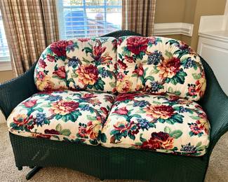 Two Seat Natural Wicker Glider
