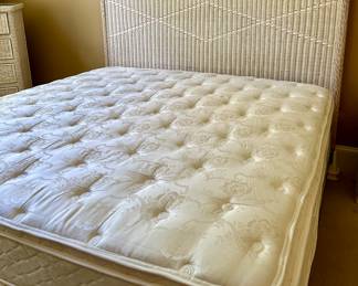 Available for Presale - $250.00 King Size Wicker Headboard (Includes Mattress) email gail@freshstarttransitions.com