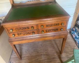 ANTIQUE CLARKS SPOOL CABINET