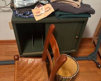 Vintage green record cabinet