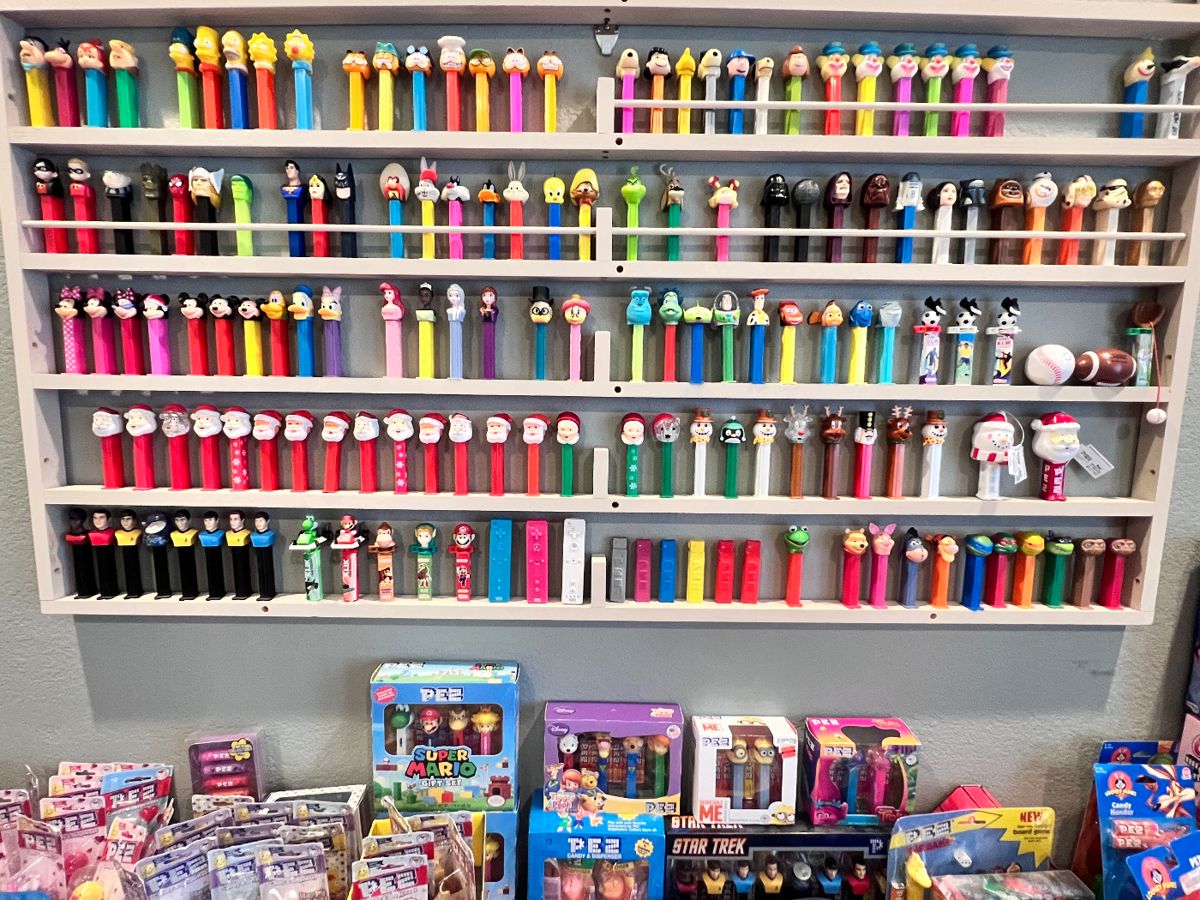 PEZ dispensers, both in packaging and loose