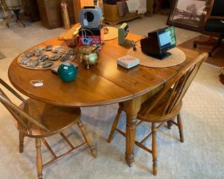 Sweet little drop leaf table with pair of chairs