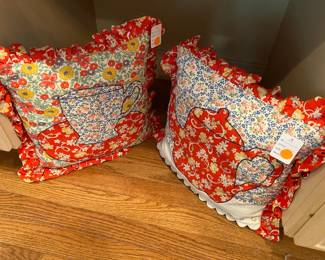 Brightly colored fun handmade pillows