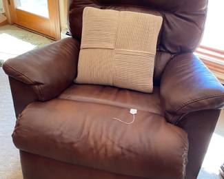 Super comfy leather recliner in downstairs area