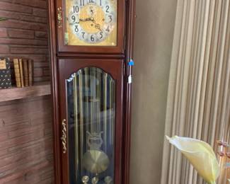 This Herschede grandfather clock is an exceptional beauty.  This clock could easily become a family heirloom.  It has been lovingly cared for and maintained.