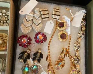 More vintage costume jewelry.  The amber set is Juliana.