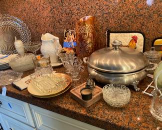 An array of glassware in the kitchen.
