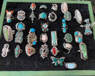 Some of the Native American sterling rings we have to offer