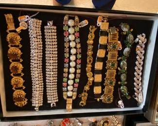 A selection of rhinestone bracelets