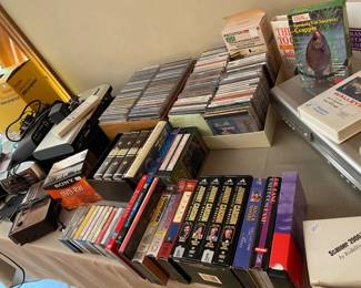 Just some of the CDs a nd DVDs available