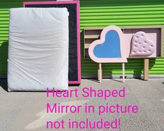 Heart Shaped Bed W Head board Heart Shaped Mirror Not Included