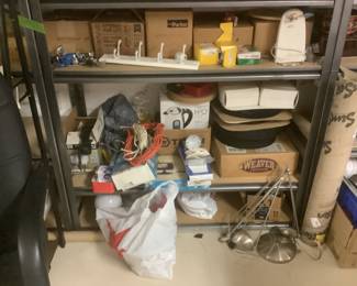 Boxes of lights and fixtures