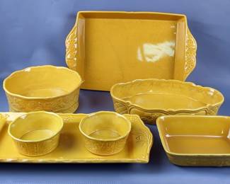 Cuisine Ware Stoneware Rectangular Baker, 14.5" x 10", Bowl, 9.5", Ramekins, Qty 2 And More 