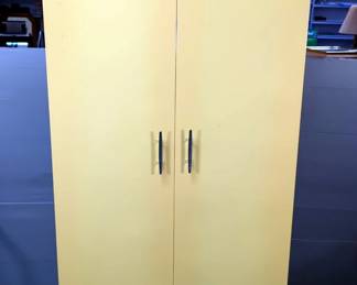 Ademco Metal 2 Door Storage Cabinet With 4 Shelves, 66" x 30" x 15" 