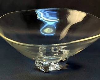 Steuben Crystal Centerpiece Bowl, 5" x 10", Marked On Bottom