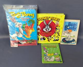 Looney Tunes Hard Cover And Paperback Books Including Bugs Bunny, Pioneer, The Emperor's New Nose, Magic Eye, Coloring & Activity Books And More 
