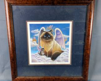Randal Spangler "Heavenly Companions" Framed And Matted Print, #803/950, 17" x 17" With Certificate Of Originality