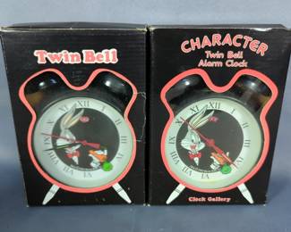 Warner Bros. Clock Gallery Character Twin Bell Alarm Clocks, 7" Tall, Qty 3, 2 Are In Original Boxes 