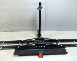 Hitch Mounted Motorbike And Fat Tire E-Bike Hauler With Ramp, 33" x 77" x 33", Ramp Measures 38.25" x 6.5", Comes With Locking Hitch Pin