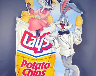Bugs Bunny And Lola Lays Potato Chip Sign, 42.5" x 31"