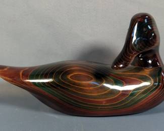 John E Bundy Hand Carved Wood Ducks, Qty 2