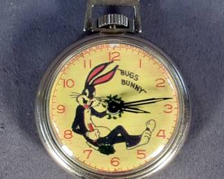 Vintage Warner Bros. Cartoons Bug Bunny Pocket Watch