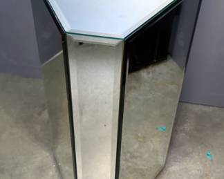 Mirrored Pedestal Stand, 30" x 14" x 16" 