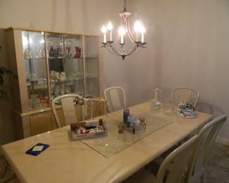 Dining Table with 6 chairs and china cabinet, very good condition.