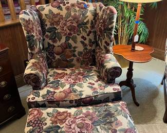 Wing Chair with Ottoman