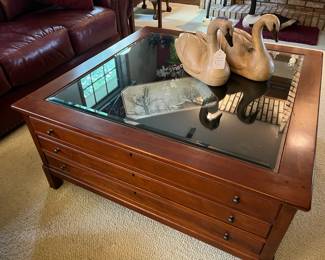 Vintage Coffee Table with Display and Storage